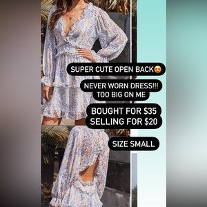 Super cute new blue/white floral dress